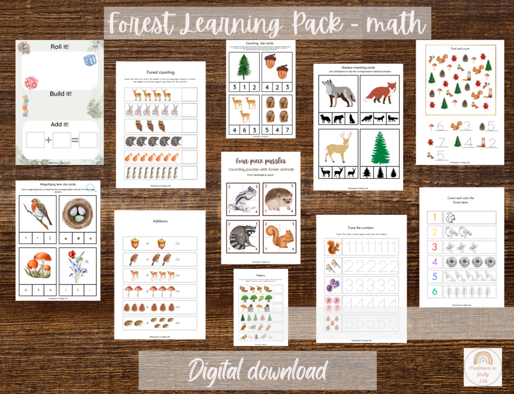 Forest Learning Display Forest Early Learning Pack + FREE Forest Coloring Book – Montessori in ...