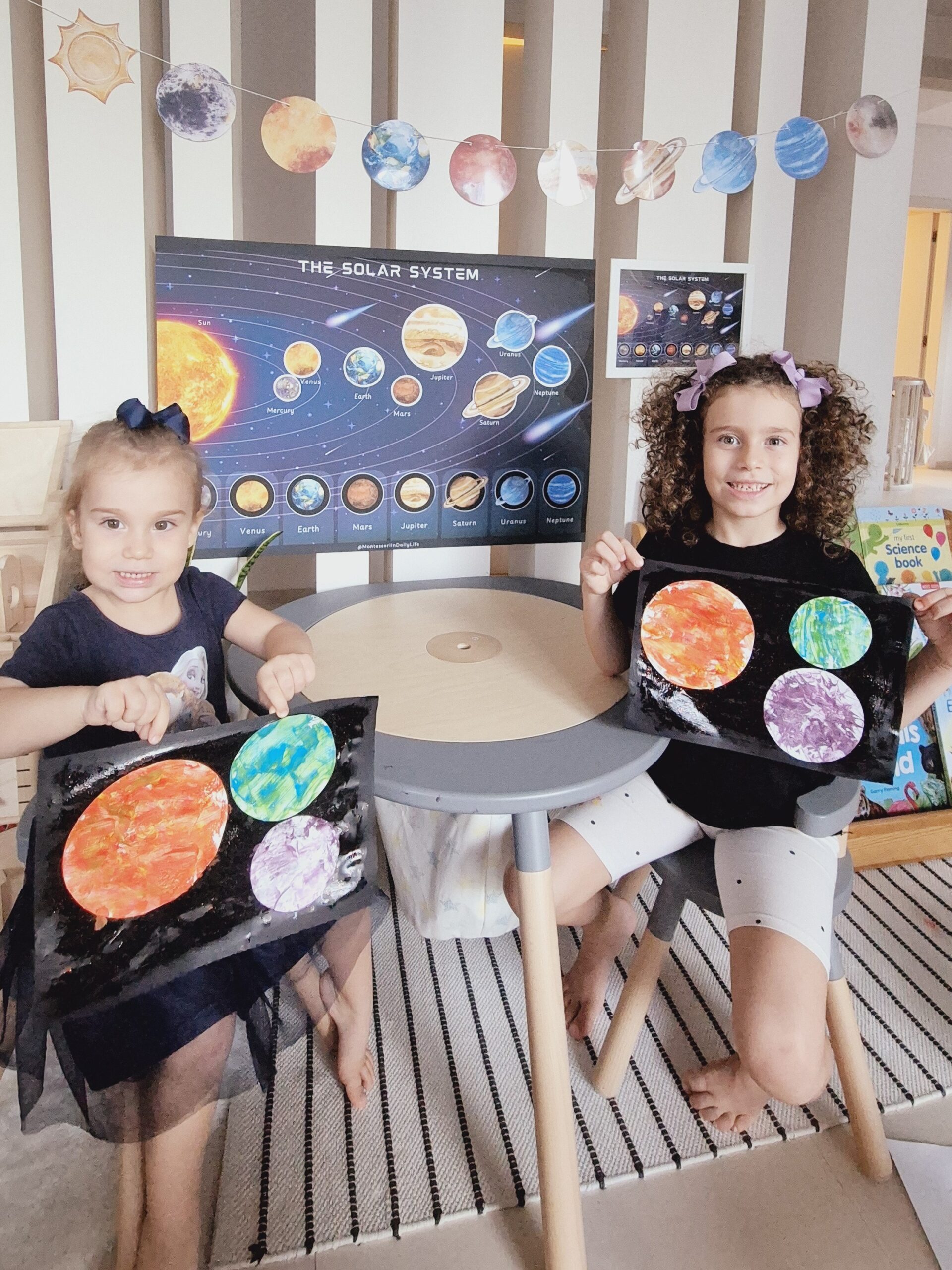 Preschool Marbled Planets Art