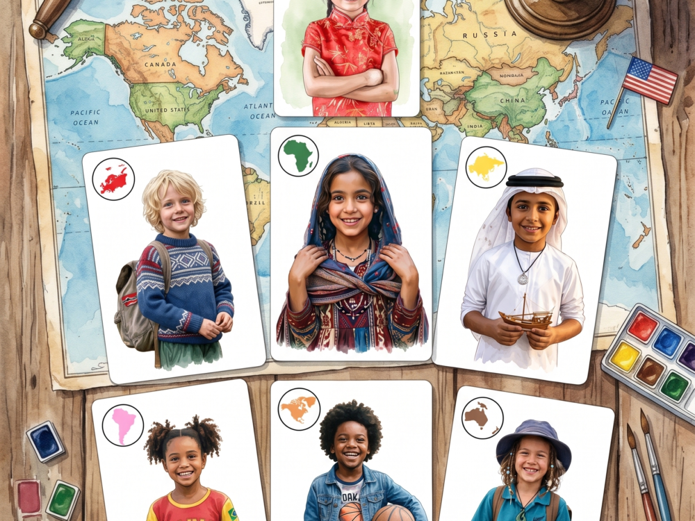 Children of the World - Montessori Alligned Cards