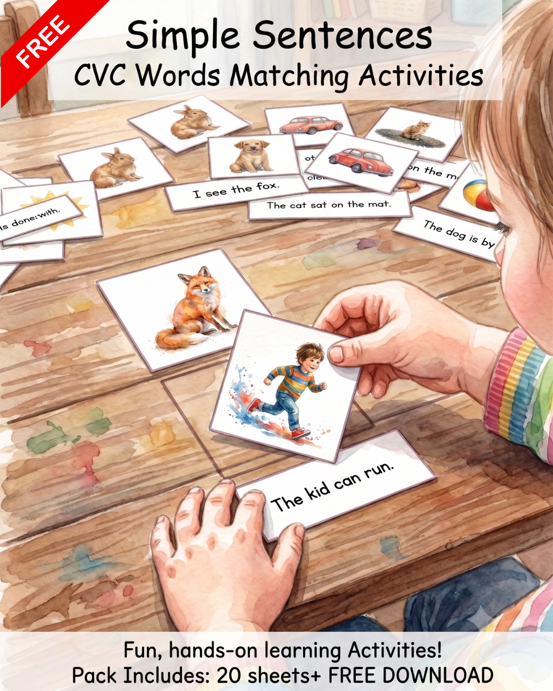 Simple Sentences - CVC Words Matching Activity Pack
