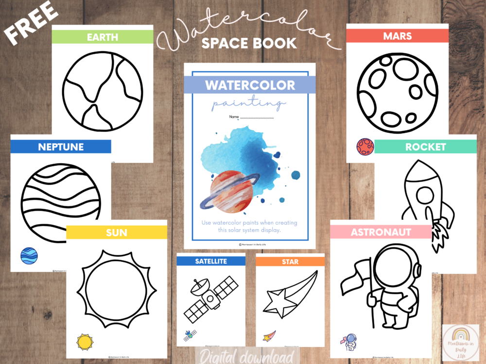 Watercolor Painting Space Book